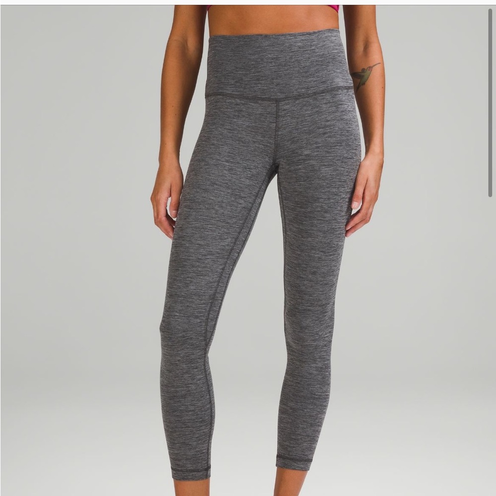 LULULEMON size 2 heather graphite grey align high rise leggings 25”